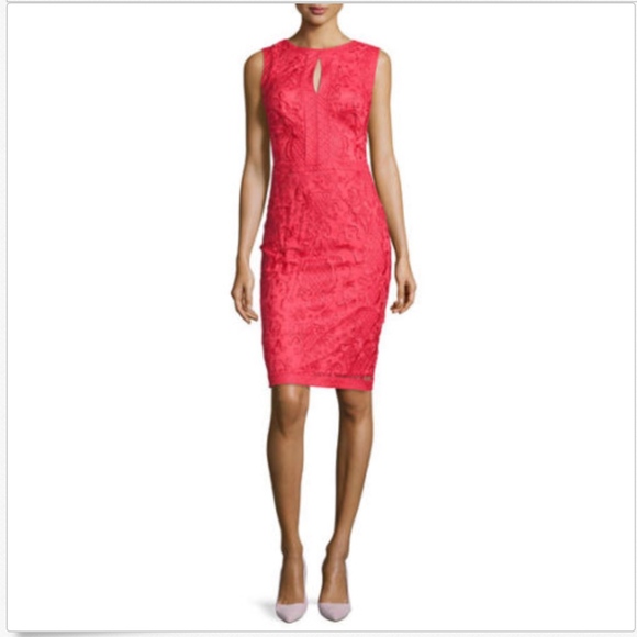 Tadashi Shoji Dresses & Skirts - NEW Tadashi Shoji Lace Keyhole Sheath Dress Red